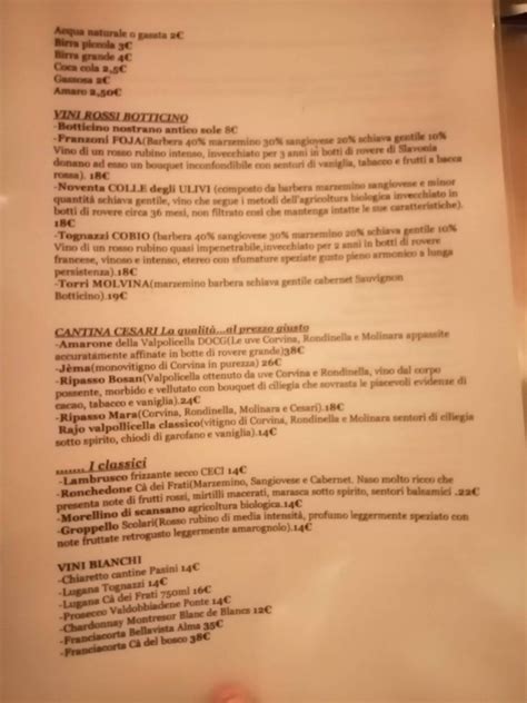 antico sole botticino menu|Trattoria Antico Sole de BOTTICINO Carte